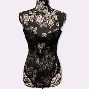 Black lace lingerie bodysuit